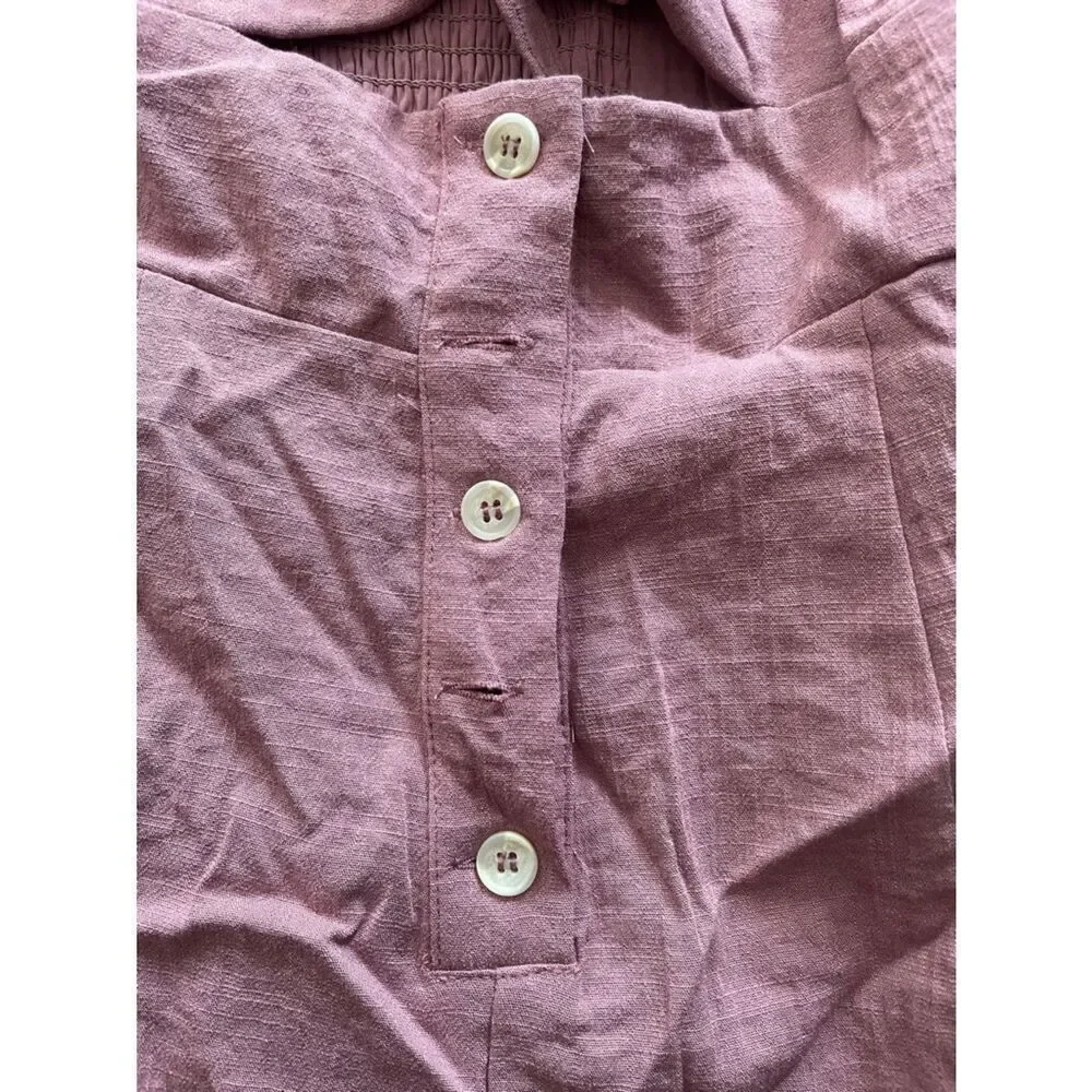 Majorelle Andrea Mauve Linen Tie Front Linen Romper Women’s Sz XS
